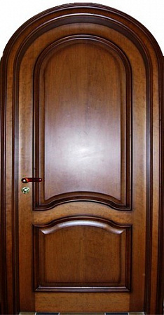 Металлическая арочная дверь с массивом дуба с 2-х сторон А-11